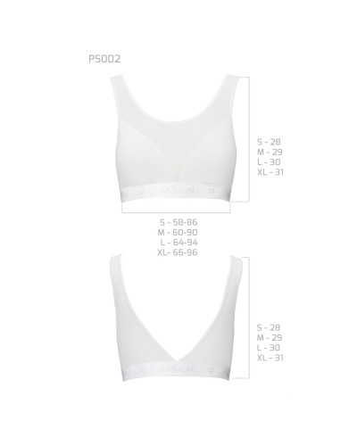 Топ з прозорою вставкою Passion PS002 TOP S, white - Фото №5