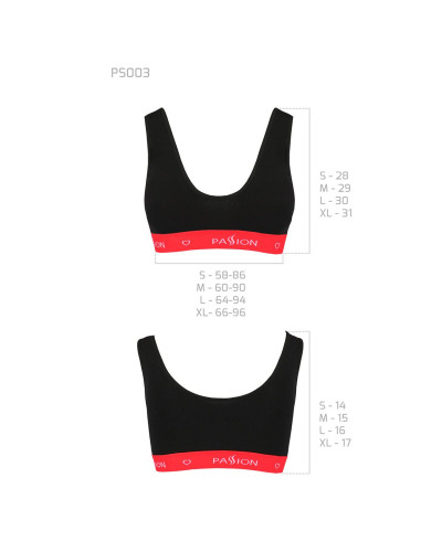 Спортивний топ на широких бретелях Passion PS003 TOP L, black - Фото №6