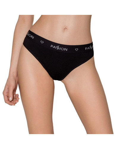 Трусики-слипы из хлопка с эластаном Passion PS004 PANTIES S, black - Фото №1