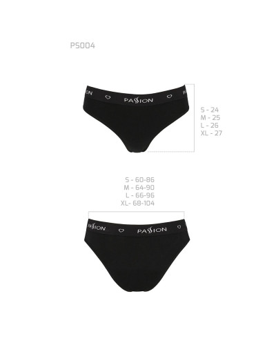 Трусики-слипы из хлопка с эластаном Passion PS004 PANTIES S, black - Фото №6