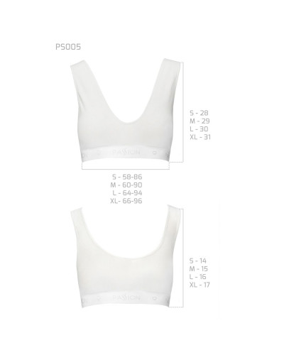 Спортивный топ из эластичного хлопка Passion PS005 TOP M, white - Фото №6