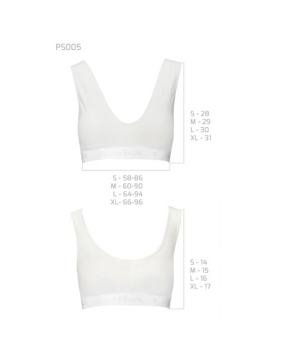 Спортивний топ з еластичної бавовни Passion PS005 TOP XL, white - Фото №6