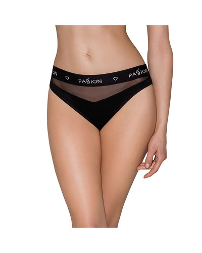Трусики з прозорою вставкою Passion PS006 PANTIES M, black - Фото №1