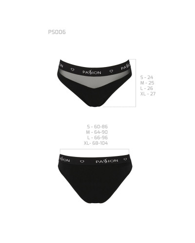 Трусики з прозорою вставкою Passion PS006 PANTIES XL, black - Фото №6