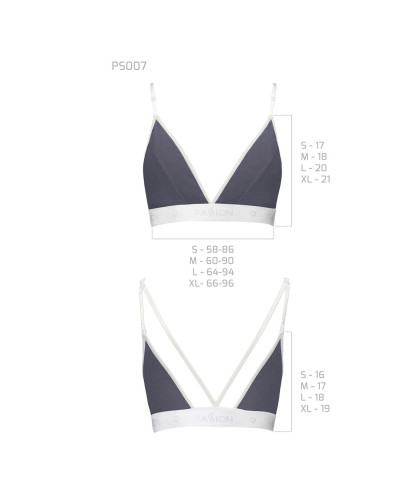 Спортивний топ з подвійними бретелями Passion PS007 TOP S, dark grey - Фото №5