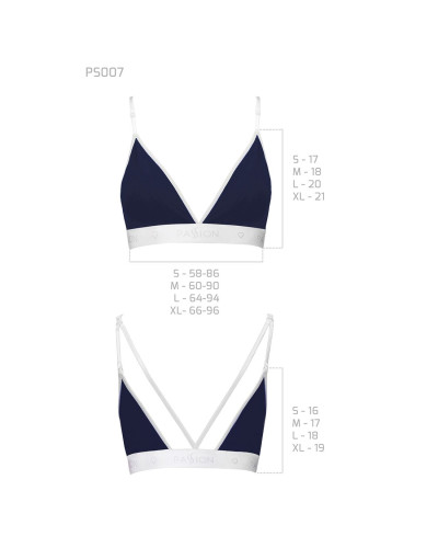 Спортивний топ з подвійними бретелями Passion PS007 TOP L, navy blue - Фото №6