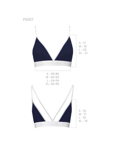 Спортивный топ с двойными бретелями Passion PS007 TOP XL, navy blue - Фото №6
