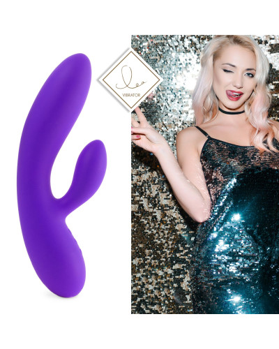 Гнучкий вібратор кролик з двома моторами FeelzToys Lea Rabbit Vibrator Medium Purple - Фото №2