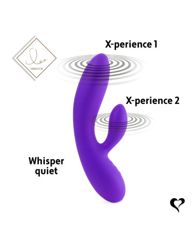 Гнучкий вібратор кролик з двома моторами FeelzToys Lea Rabbit Vibrator Medium Purple - Фото №6
