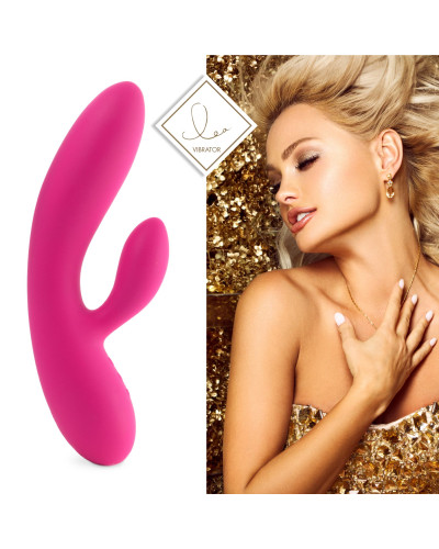 Гнучкий вібратор кролик з двома моторами FeelzToys Lea Rabbit Vibrator Rubine Red - Фото №2