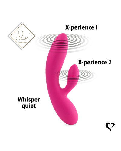 Гнучкий вібратор кролик з двома моторами FeelzToys Lea Rabbit Vibrator Rubine Red - Фото №6