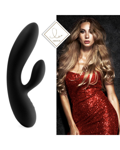 Гибкий вибратор кролик с двумя моторами FeelzToys Lea Rabbit Vibrator Black - Фото №2