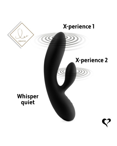 Гибкий вибратор кролик с двумя моторами FeelzToys Lea Rabbit Vibrator Black - Фото №6
