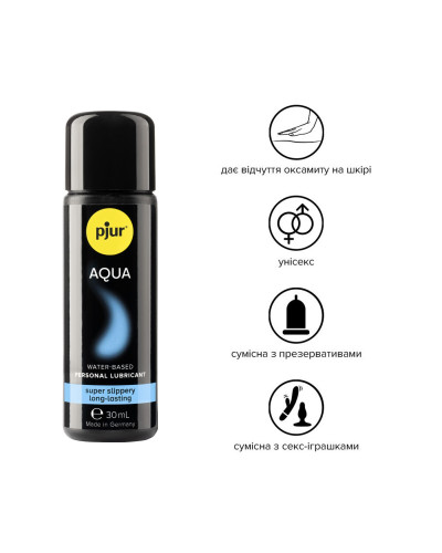 Лубрикант на водній основі pjur Aqua 30 мл, ефект оксамитової шкіри без прилипання - Фото №2