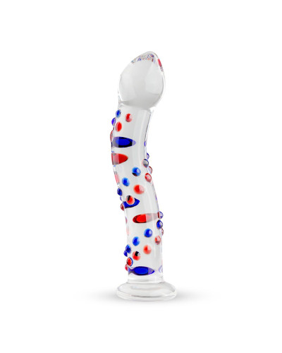 Скляний дилдо з вигинами і малюнком Gildo Glass Dildo No. 3 - Фото №1