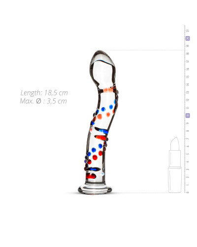 Скляний дилдо з вигинами і малюнком Gildo Glass Dildo No. 3 - Фото №5