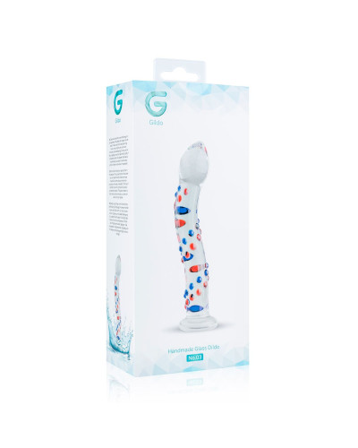 Скляний дилдо з вигинами і малюнком Gildo Glass Dildo No. 3 - Фото №6