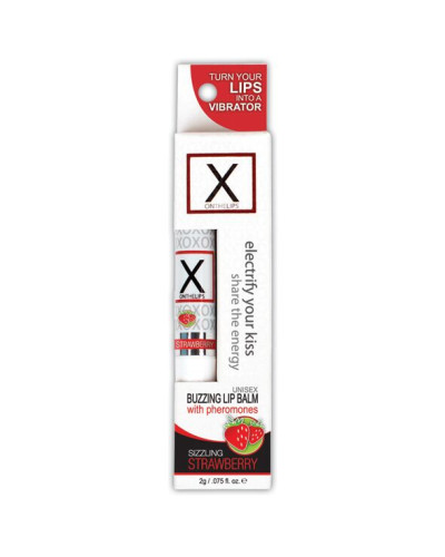 Стимулирующий бальзам для губ унисекс Sensuva - X on the Lips Strawberry с феромонами, клубника - Фото №2
