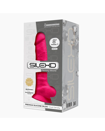Фаллоимитатор SilexD Vetus Pink (MODEL 1 size 8in), двухслойный, силикон+Silexpan, диаметр 4,2см - Фото №3