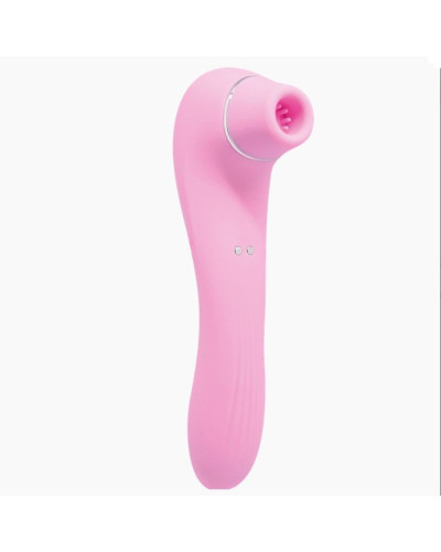 Вібратор і вакуумний стимулятор Alive Midnight Quiver Pink - іграшка 2 в 1 - Фото №1