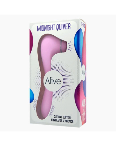 Вібратор і вакуумний стимулятор Alive Midnight Quiver Pink - іграшка 2 в 1 - Фото №2