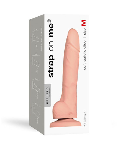 Реалистичный фаллоимитатор Strap-On-Me SOFT REALISTIC DILDO Vanilla - Size M - Фото №3