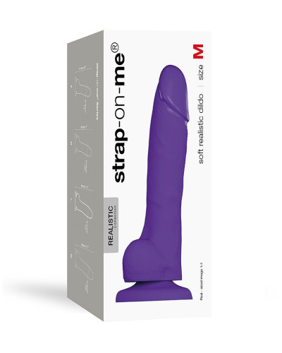 Реалістичний фалоімітатор Strap-On-Me SOFT REALISTIC DILDO Violet - Size M - Фото №3