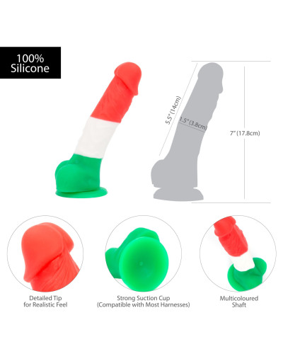 Цветной фаллоимитатор ADDICTION - LEONARDO - 7" - 3 COLOURS, 17,8 см, силикон - Фото №4