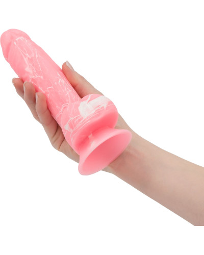 Фалоімітатор, що світиться у темряві, ADDICTION - BRANDON - 7.5 "- PINK G.I.D. / W PB, 19 см, силіко - Фото №6