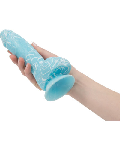Фалоімітатор, що світиться у темряві, ADDICTION - LUKE - 7.5"- BLUE G.I.D. / W PB, 19 см, силікон - Фото №7