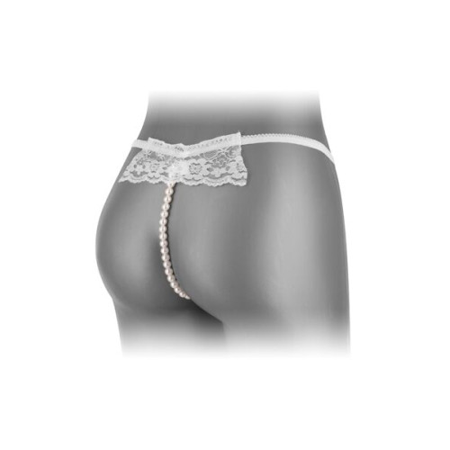 Трусики-стрінги з перлинною ниткою Fashion Secret KATIA White