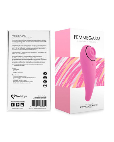 Пульсатор для клітора плюс вібратор FeelzToys - FemmeGasm Tapping & Tickling Vibrator Pink - Фото №2