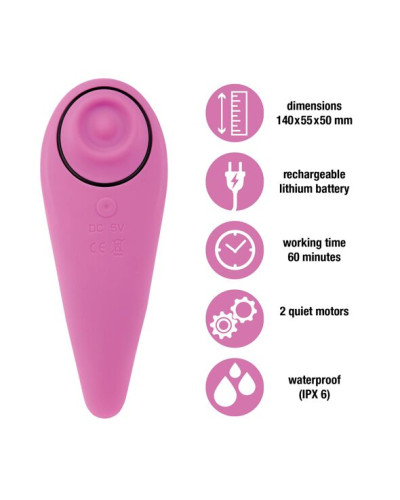 Пульсатор для клітора плюс вібратор FeelzToys - FemmeGasm Tapping & Tickling Vibrator Pink - Фото №3
