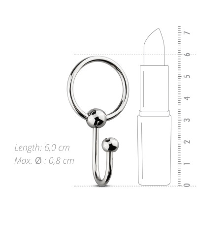 Уретральна вставка із кільцем Sinner Gear Unbendable – Sperm Stopper Solid, діаметр кільця 2,6 см - Фото №5