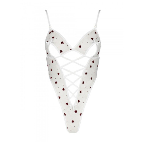 Эротическое боди с рисунком Passion LOVELIA BODY S/M, white