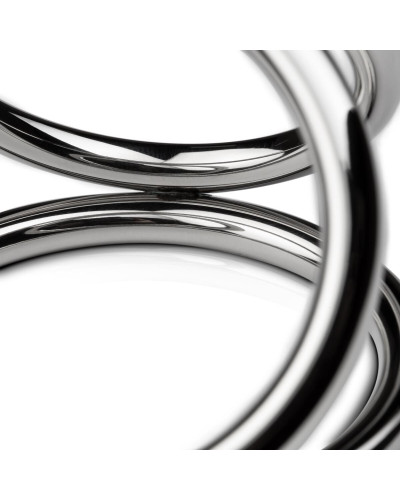 Потрійне ерекційне кільце Sinner Gear Unbendable – Triad Chamber Metal Cock and Ball Ring – Large - Фото №2