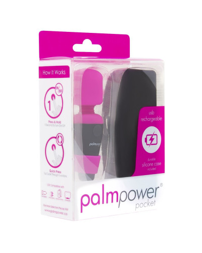 Мінівібромасажер PalmPower Pocket із чохлом на блискавці, водостійкий, перезаряджуваний, довжина 9 с - Фото №1
