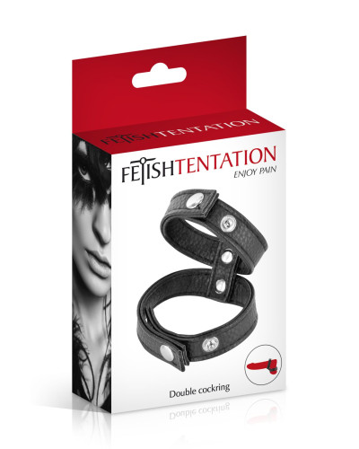 Подвійне ерекційне кільце з обхватом для мошонки Fetish Tentation Double Сockring - Фото №3
