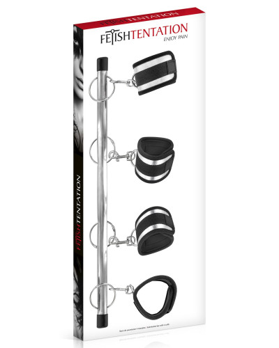 Фіксатор для рук і ніг Fetish Tentation Submission bar with 4 cuffs - Фото №3