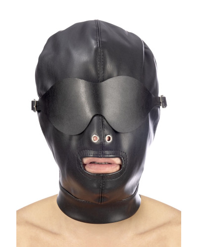 Капюшон для БДСМ зі знімною маскою Fetish Tentation BDSM hood in leatherette with removable mask - Фото №1