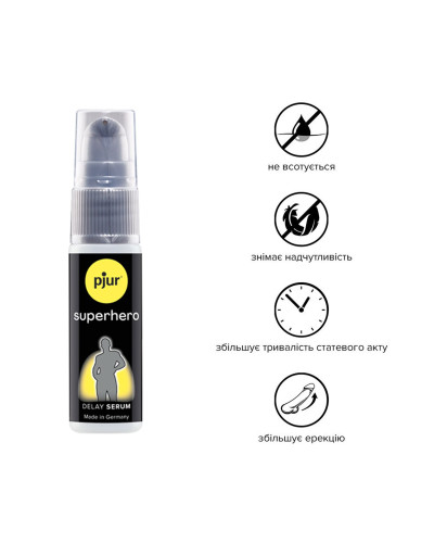 Пролонгувальний гель pjur Superhero Serum 20 мл, створює невидиму плівку, що знижує чутливість - Фото №2