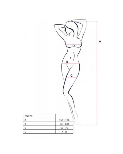 Бодистокинг с имитацией чулок Passion BS079 white - Фото №4
