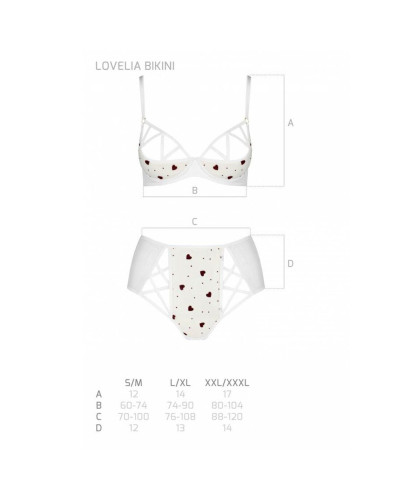 Эротический комплект с рисунком Passion LOVELIA BIKINI L/XL, white - Фото №5