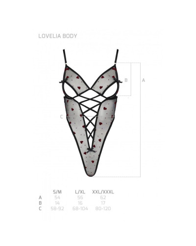 Эротическое боди с рисунком Passion LOVELIA BODY S/M, black - Фото №7