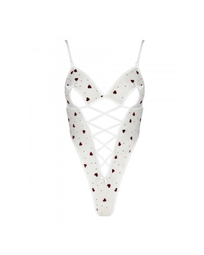 Эротическое боди с рисунком Passion LOVELIA BODY S/M, white - Фото №5