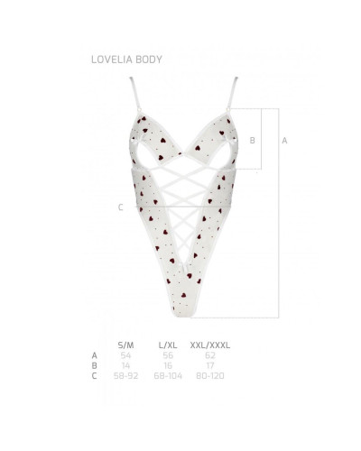Эротическое боди с рисунком Passion LOVELIA BODY S/M, white - Фото №7