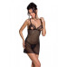 Сорочка с вырезами на груди, стринги Passion LOVELIA CHEMISE S/M, black - Фото №1