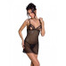 Сорочка с вырезами на груди, стринги Passion LOVELIA CHEMISE XXL/XXXL, black - Фото №1