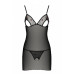 Сорочка с вырезами на груди, стринги Passion LOVELIA CHEMISE XXL/XXXL, black - Фото №5