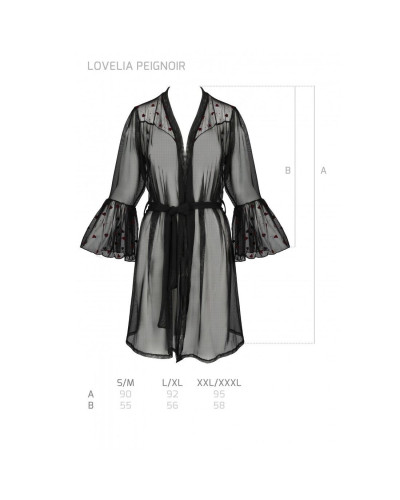 Воздушный пеньюар Passion LOVELIA PEIGNOIR XXL/XXXL, black - Фото №7